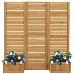 Yardistry YM11703 Fusion Planter Cedar Privacy Screen, Brown