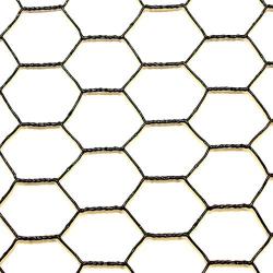 Steel Hex Web DE1522 Fence: Black Vinyl Coated Galvanized Wire Animal Control-2 ft x 150