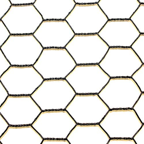 Steel Hex Web DE1522 Fence: Black Vinyl Coated Galvanized Wire Animal Control-2 ft x 150