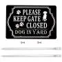 Kichwit Please Keep Gate Closed Dog in Yard Sign, Aluminum, All Metal Construction, 11.8 x 7.9 Inches, Metal Stakes Included Kichwit Please Keep Gate Closed Dog in Yard Sign, Aluminum, All Metal Construction, 11.8 x 7.9 Inches, Metal Stakes Included