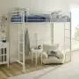 Walker Edison Orion Urban Industrial Metal Twin over Loft Bunk Bed, Twin Size, White Walker Edison Orion Urban Industrial Metal Twin over Loft Bunk Bed, Twin Size, White