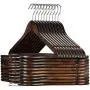 High-Grade Wooden Suit Hangers 20 Pack with Non Slip Pants Bar - Smooth Finish Solid Wood Coat Hanger with 360° Swivel Hook and Precisely Cut Notches for Camisole, Jacket, Pant, Dress Clothes Hangers High-Grade Wooden Suit Hangers 20 Pack with Non Slip Pants Bar - Smooth Finish Solid Wood Coat Hanger with 360° Swivel Hook and Precisely Cut Notches for Camisole, Jacket, Pant, Dress Clothes Hangers