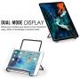 MoKo Foldable Tablet Stand, 2 Pack Adjustable Metal Holder for 9-12.9'' Tablet, Fits with New iPad 10.2, iPad Air 4 10.9, Air 3, iPad Pro 12.9/ Pro 11/10.5/9.7, Galaxy Tab E 9.6, A 10.1/S6/S7 - Black