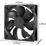 120mm Case Fan 120x120x25mm 12cm Computer PC Fan DC 12V 2Wire 3Pin Connector Cooling Fan 1600RPM 2-Pack 120mm Case Fan 120x120x25mm 12cm Computer PC Fan DC 12V 2Wire 3Pin Connector Cooling Fan 1600RPM 2-Pack