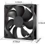 Strong Quiet 12025 Fan 120x120x25mm 12cm 120mm Computer Case Fan DC 12V Cooling Fan for Computer case 2Pin 2 Wire 1600RPM 2-Pack