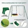 Trekassy 440lbs 2 Seat Swing Set, 1 Saucer Swing Seat and 1 Belt Swing Seat with Heavy Duty A-Frame Metal Swing Stand Trekassy 440lbs 2 Seat Swing Set, 1 Saucer Swing Seat and 1 Belt Swing Seat with Heavy Duty A-Frame Metal Swing Stand