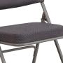 Flash Furniture HERCULES Series Premium Curved Triple Braced & Double Hinged Gray Fabric Metal Folding Chair
