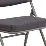 Flash Furniture HERCULES Series Premium Curved Triple Braced & Double Hinged Gray Fabric Metal Folding Chair