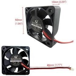 FZVAN Fan 5010 50mm 12V 2Packs 50X50X10mm DC Radiator Axia Fan High Speec for CPU Heatsink 3D Printer