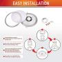 OSTWIN 12 Inch LED Flush Mount Ceiling Light, Dimmable Round Light Fixture, Brushed Nickel Finish, Plastic Shade, 15 Watts (100W Eq.), 1050 Lm, 3000K (Warm White), ETL and Energy Star Listed