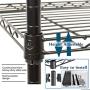 Metal Shelf 6 Tier Wire Shelving Unit with Wheels,Heavy Duty Storage Shelves, NSF Garage Kitchen Organizer,Wire Rack Height Adjustable Utility Commercial Grade Rolling Steel Rack,48'' x 18'' x 82'',Black