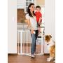 Munchkin Easy Close Pressure Mounted Baby Gate for Stairs, Hallways and Doors, Walk Through with Door, Metal, White