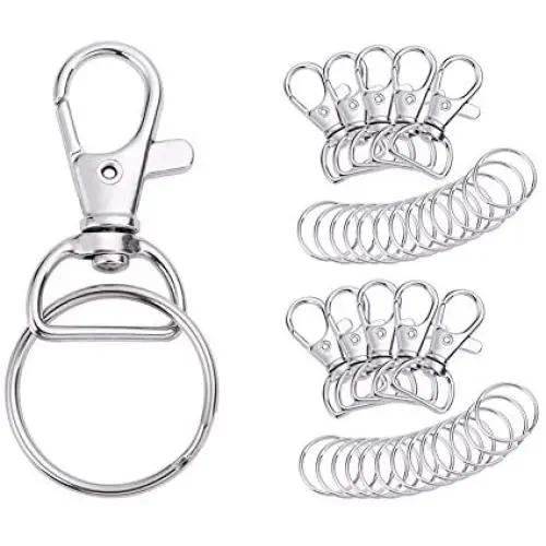 Valar Dohaeris 100 Pieces Metal Swivel Lanyards Snap Hooks Lobster Clasps 40 Pieces with Key Rings 60 Pieces for Jewelry Findings Valar Dohaeris 100 Pieces Metal Swivel Lanyards Snap Hooks Lobster Clasps 40 Pieces with Key Rings 60 Pieces for Jewelry Findings
