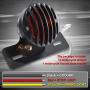 KATUR 1PCS Motofans Black Round Metal Motorcycle Tail Brake Light for Harley Bobber Chopper Custom April IA Mana