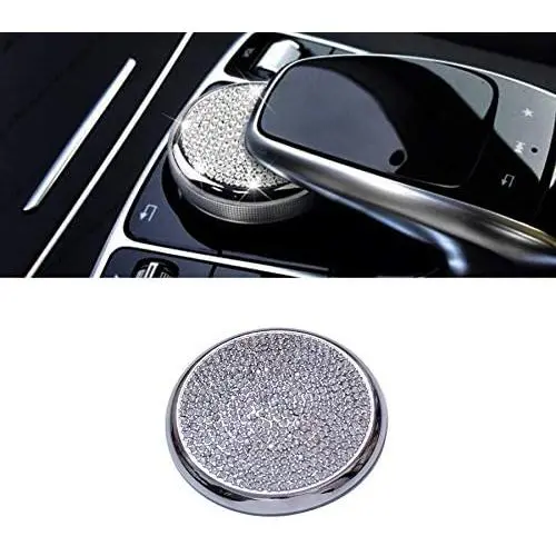 Bling Rhinestone Media Control Button Cover Interior Sparkle Central Crystal Multimedia Mouse Knob Adjust Caps Trim Diamond Metal Sticker Decor Accessories Replacement for Mercedes Benz Bling Rhinestone Media Control Button Cover Interior Sparkle Central Crystal Multimedia Mouse Knob Adjust Caps Trim Diamond Metal Sticker Decor Accessories Replacement for Mercedes Benz