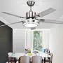 Reversible Ceiling Fan with Light and Remote Control, Stainless Steel, Silver (42in) Reversible Ceiling Fan with Light and Remote Control, Stainless Steel, Silver (42in)