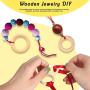 Bestsupplier 50 Pcs Unfinished Solid Wooden Rings for Craft, Ring Pendant and Connectors Jewelry Making, 5 Size