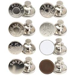 Celendi 8PCS Perfect Fit Button Adjustable Instant Button for Pants, Adds Or Reduces an Inch to Any Pants Waist in Seconds Metal Button Fits to Any The Cowboy Clothing Jackets Pants Bags, 17mm