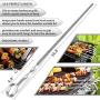 Kabob Skewers Flat Metal BBQ Barbecue Skewer 16.8'' Long Stainless Steel Shish Kebob Sticks Wide Reusable Grilling Skewers Set for Meat Shrimp Chicken Vegetable, 12 Pack Including Bonus 14-Inch Skewers