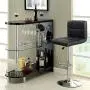 Homall Bar Stools Modern PU Leather Adjustable Swivel Barstools, Armless Hydraulic Kitchen Counter Bar Stool Synthetic Leather Extra Height Square Island Barstool with Back Set of 2(Black)