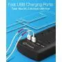 Power Strip,Witeem Surge Protector with 12-Outlet (1875W/15A,4360Joules) and 4 USB Charging Ports (5V/6A,30W),6Ft Extension Cord,Wall Mountable Overload Protection Outlet for Home & Office, Black