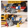 CUTE STONE Alloy Construction Vehicles Truck Toy Set, Kids Engineering Truck Playset, Crane, Excavator, Cement, Fuel Truck, Wheel Loader with 3 Interchangeable Parts,Gift for Toddlers Boys Children