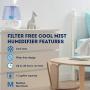 Vicks Filter-Free Ultrasonic Cool Mist Humidifier, Medium Room, 1.2 Gallon Tank – Visible Cool Mist Humidifier for Baby, Kids and Adult Rooms, Bedrooms and More, Works with Vicks VapoPads