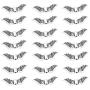 Mystart 100 Pieces 24x7mm Alloy Angel Wing Charms Small Hole Beads Spacer Beads DIY Handmade Accessories (Antique Silver)
