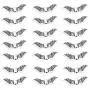 Mystart 100 Pieces 24x7mm Alloy Angel Wing Charms Small Hole Beads Spacer Beads DIY Handmade Accessories (Antique Silver)