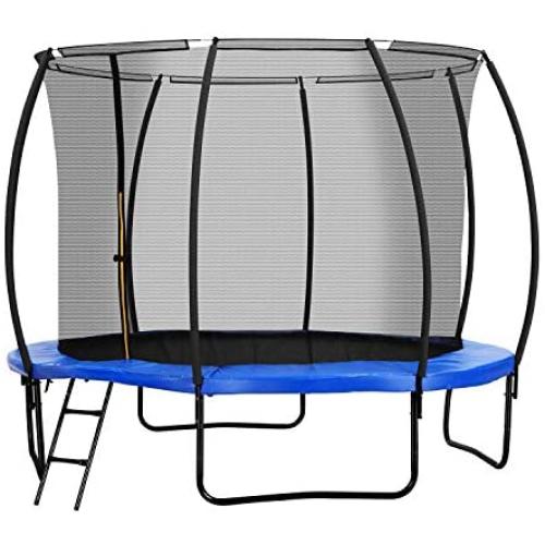 HYD-Parts 10FT 12FT Trampoline with Safety Net Enclosure,Outdoor Trampolines Jumping-Bed,Basketball Recreational Trampolines Jump-Dunk for Kids, Teens and Adults Bounce