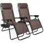 Best Choice Products Set of 2 Adjustable Steel Mesh Zero Gravity Lounge Chair Recliners w/Pillows and Cup Holder Trays, Brown Best Choice Products Set of 2 Adjustable Steel Mesh Zero Gravity Lounge Chair Recliners w/Pillows and Cup Holder Trays, Brown