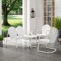 Crosley Furniture Griffith 4-Piece Metal Outdoor Conversation Set with Table, Loveseat, and 2 Chairs - White