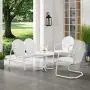 Crosley Furniture Griffith 4-Piece Metal Outdoor Conversation Set with Table, Loveseat, and 2 Chairs - White