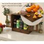 TQVAI Bamboo 2 Tier Bread Box with Clear Window and Cutlery Tray Double Layer Bread Storage Kitchen Countertop Bread Holder - Assembly Required, Retro Brown