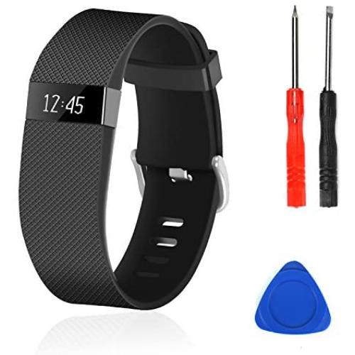 Wizvv Compatible Bands Replacement for Fitbit Charge HR,Charge HR 1, with Metal Buckle Fitness Wristband Strap Women Men Large Small
