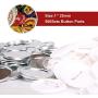 CO-Z 500-Piece 25mm/1 inch Blank Button Badge Parts Set for Button Making Machine, Metal Shells Clear Mylar and Plastic Base Components, DIY Arts Crafts Supplies for Gifts, Presents, Souvenirs