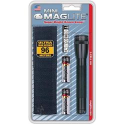 Maglite Mini Incandescent 2-Cell AA Flashlight with Holster, Black