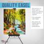 U.S. Art Supply Del Mar 69'' High Aluminum Single Mast Artists Studio Easel and Floor Display Stand - Professional Heavy Duty Adjustable Extra Large Canvas Height Up To 47'' - Palette Holder, Brush Rest