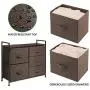 mDesign Wide Dresser Storage Tower - Sturdy Steel Frame, Wood Top, Easy Pull Fabric Bins - Organizer Unit for Bedroom, Hallway, Entryway, Closets - Textured Print, 5 Drawers - Espresso Brown mDesign Wide Dresser Storage Tower - Sturdy Steel Frame, Wood Top, Easy Pull Fabric Bins - Organizer Unit for Bedroom, Hallway, Entryway, Closets - Textured Print, 5 Drawers - Espresso Brown