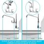 JZBRAIN Commercial Faucet with Sprayer 8 Inch Center 42'' Height Commercial Wall Mount Faucet Pre-Rinse Kitchen Sink Fuacet with 12'' Swing Spout Fit for 3 Compartment Sink