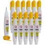 12 Pc Set Yellow Fine Tip Pump Squeeze Super Met-Al Paint Marker Pens Metal Stone Glass Rubber Plastic for Industrial Auto Art Trade AutoAndArt