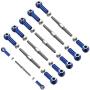 7-Pack Adjustable Alloy Turnbuckles Aluminum Camber Toe Links Set for 1/10 Traxxas Slash 2WD RC Truck Upgrade Hop-Up Parts