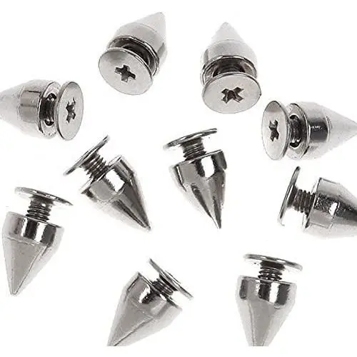 RUBYCA 100 Sets 9MM Silver Color Bullet Cone Spike and Stud Metal Screw Back for DIY Leather-Craft RUBYCA 100 Sets 9MM Silver Color Bullet Cone Spike and Stud Metal Screw Back for DIY Leather-Craft