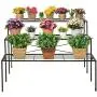 Large Modern Black Metal 3 Tier Shelf Flower Plant Display Stand Rack/Freestanding Home Decor Shelves