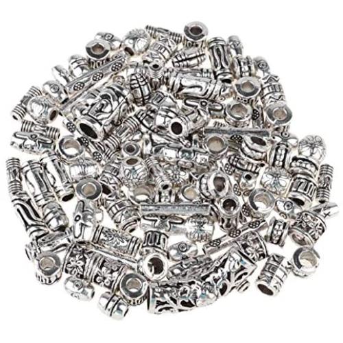 EXCEART 1 Set Tibetan Tube Spacer Beads, 100g Antique Column Beads DIY Funny Flower Bead Accessories Small Accessories Jewelry Parts for Bracelet Necklace Jewelry Supplies