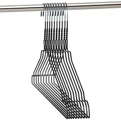 HANGERWORLD 20 Black Coating 16inch Metal Wire 13 Gauge Pants Bar Coat Clothes Garment Hangers