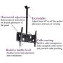 VideoSecu TV Ceiling Mount Bracket for Most 37'' to 75'' LCD Plasma Flat Panel,Some up to 75'' LED TV with VESA 400X400 600x400 684x400 700x400mm, Ceiling Pole Extends from 39'' to 63'' MPC51B M10