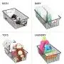 mDesign Modern Farmhouse Metal Wire Storage Organizer Bin Basket with Handles for Kitchen Cabinets, Pantry, Closets, Bedrooms, Bathrooms - 16.25'' Long - Bronze mDesign Modern Farmhouse Metal Wire Storage Organizer Bin Basket with Handles for Kitchen Cabinets, Pantry, Closets, Bedrooms, Bathrooms - 16.25'' Long - Bronze