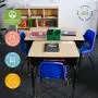 ECR4Kids ELR-24103F-MP 24'' x 18'' Adjustable Open Front Student Metal Book Box, Maple and Black Desk