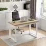 Tribesigns Computer Desk, 47 inch Modern Simple Office Desk Computer Table Study Writing Desk for Home Office, Light Walnut Tribesigns Computer Desk, 47 inch Modern Simple Office Desk Computer Table Study Writing Desk for Home Office, Light Walnut